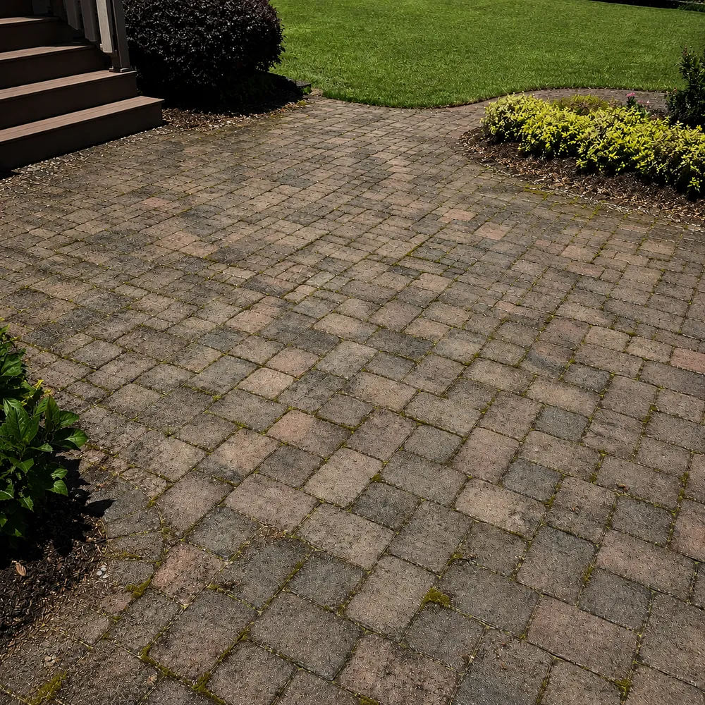 Before and after Patio Washing